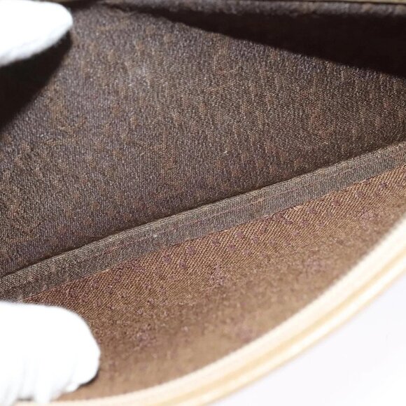 SAINT LAURENT Clutch Bag Canvas PVC Beige Gold Auth BA3959 - Picture 12 of 16